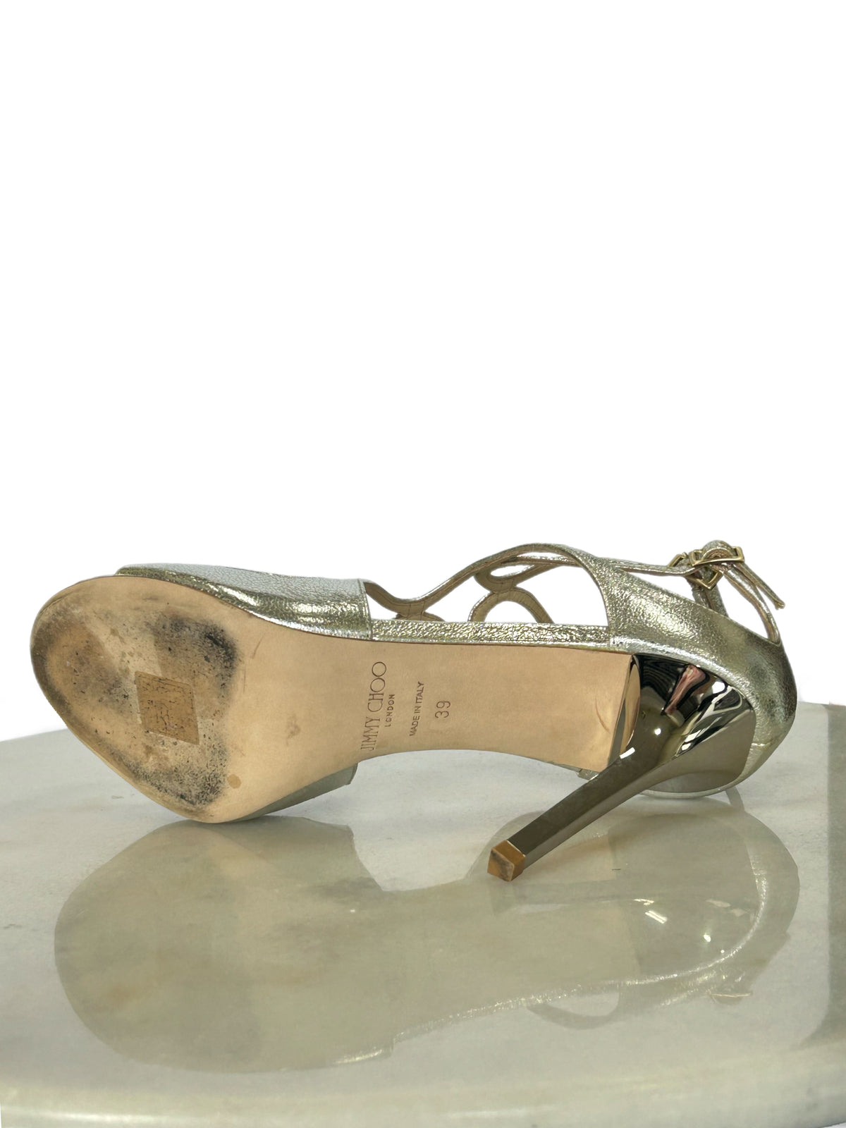 JIMMY CHOO - Lang Sandals in Champagne Sz 39