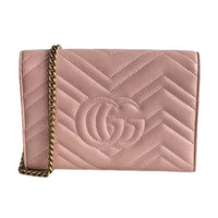 GUCCI - GG Marmont Chain Wallet Bag in Soft Pink