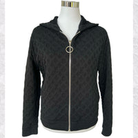 LOUIS VUITTON - Black Monogram Hooded Jacket Sz S