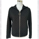 LOUIS VUITTON - Black Monogram Hooded Jacket Sz S
