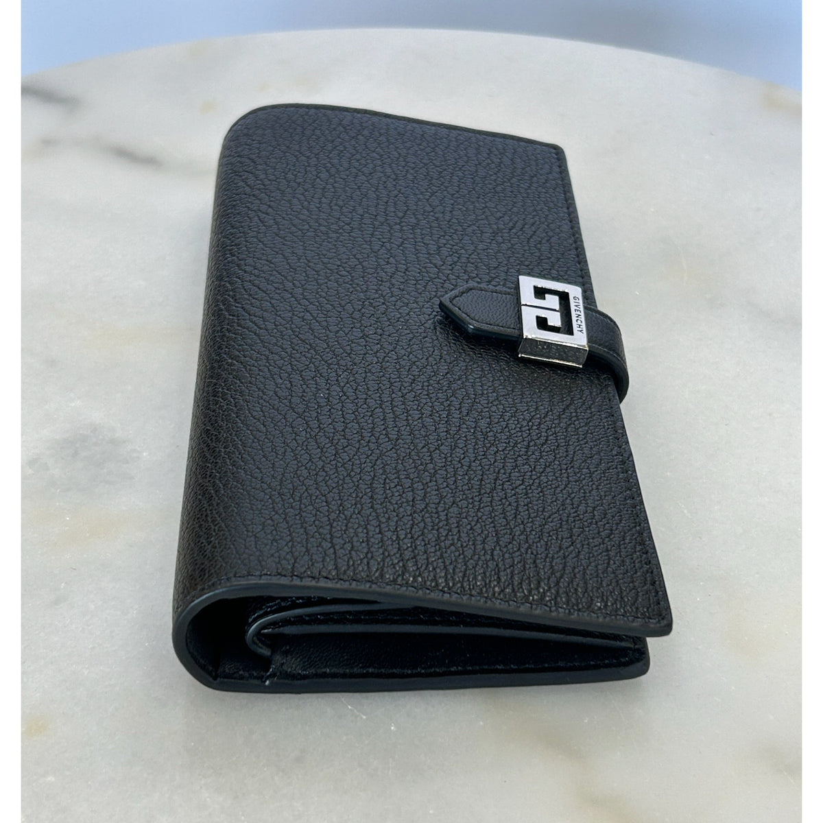 GIVENCHY - Long Bi-fold Black Leather Wallet