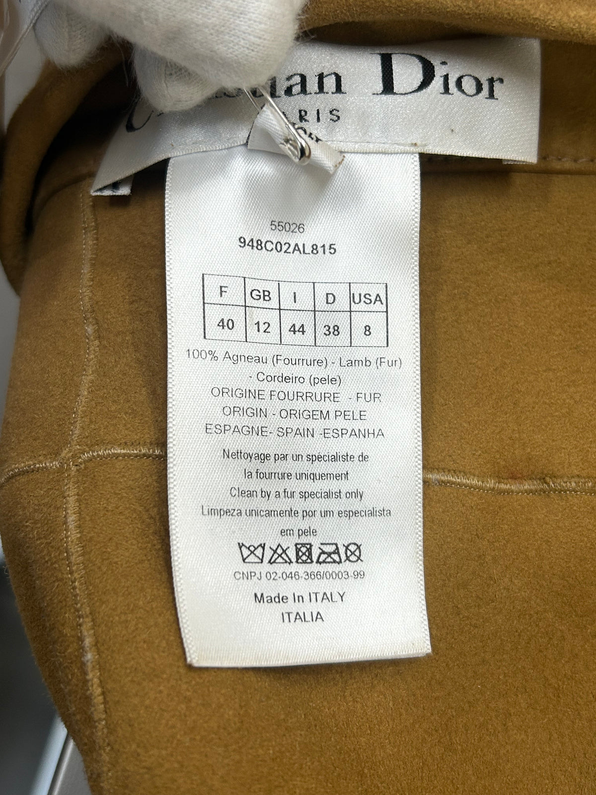 DIOR - Lamb Shearling Reversible Coat Sz IT 44