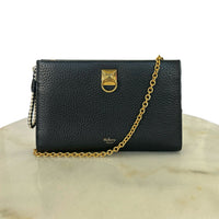 MULBERRY - Iris Chain Wallet in Black Grain Leather