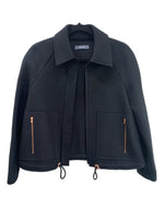 JAC + JACK - Black Felt Wool Zip Up Jacket Sz S