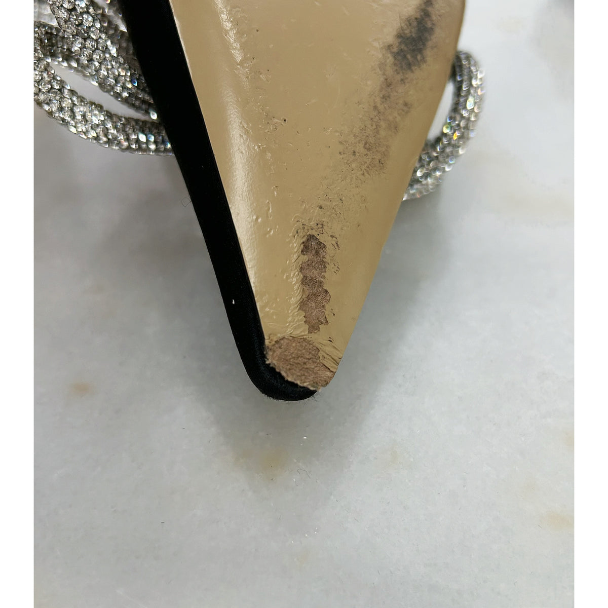MACH & MACH - Double Bow Embellished Black Satin Pumps 41.5