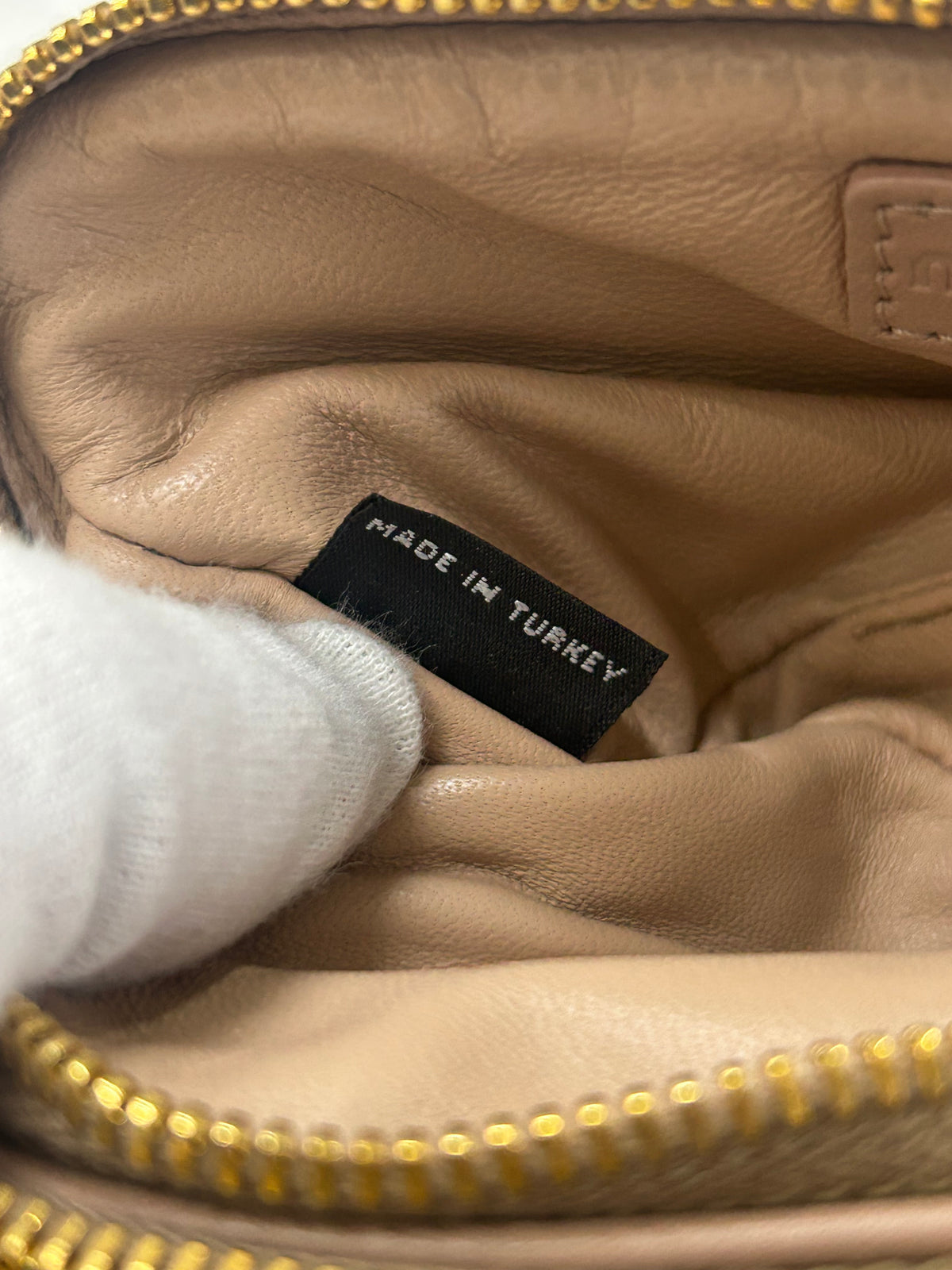 MIU MIU - Pink Leather Studded Double Zip pouch