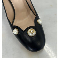 GUCCI - Pearl & Scalloped Edge Block Heels Sz 37.5 EU
