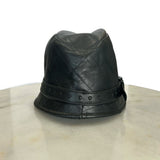 BURBERRY - Black Leather Hat Sz M