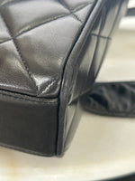 CHANEL - Diamond Quilted Leather CC Black Shoulder Bag
