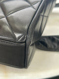 CHANEL - Diamond Quilted Leather CC Black Shoulder Bag