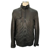 BURBERRY - Black Lamb Leather Jacket Sz 50
