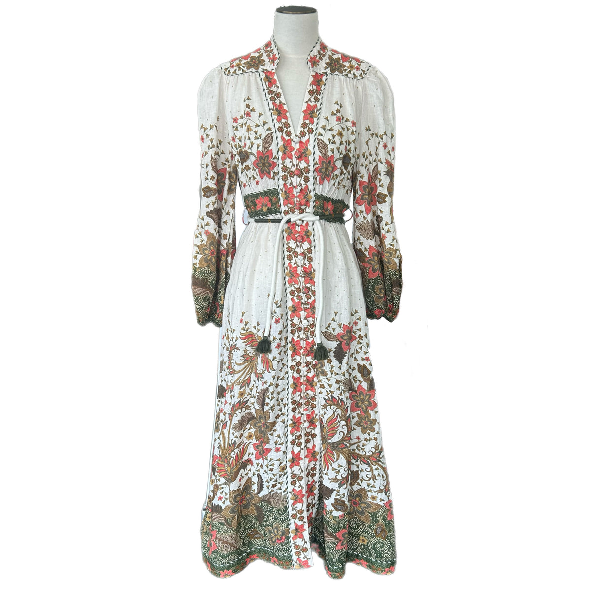 ZIMMERMANN - Empire Batik Floral Linen Dress Sz 3