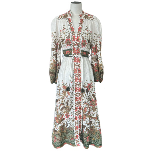 ZIMMERMANN - Empire Batik Floral Linen Dress Sz 3