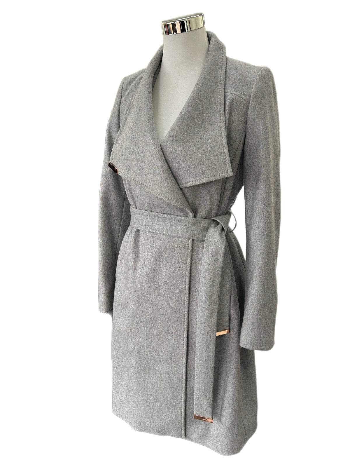 TED BAKER - Sandra Funnel Neck Wrap Coat Sz 2