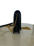 SAINT LAURENT - Kate Black Croc Embossed Tassel Bag