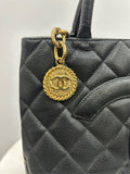 CHANEL - Caviar Medallion Tote Bag in Black