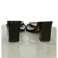 LOUIS VUITTON - Damier Monogram Flower Block Sandals Sz 37.5