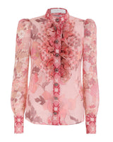 ZIMMERMANN - Concert Scalloped Shirt in Pink Sz 1
