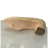 CHANEL - CC Quilted Leather Block Heels Sz 38.5