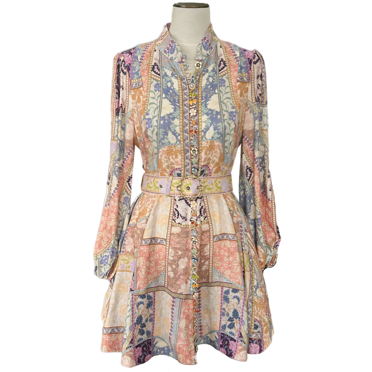 ZIMMERMANN - Kaleidoscope Buttoned Mini Dress Sz 3