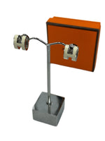 HERMÈS -Lacquered Pop H Earrings - Blanc & Palladium (Large)