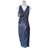 FENDI - Navy FF Jacquard Silk Dress Sz 38