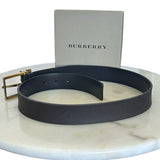 BURBERRY - Brown & Gold Leather Belt Sz 80