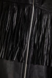 Each X Other - Fringe Detail Black Leather Jacket Sz M