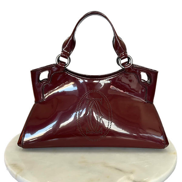 CARTIER - Marcello Bordeaux Patent Leather Bag