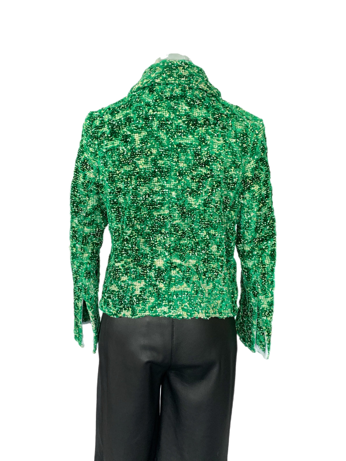 BOTTEGA VENETA - Abstract Chenille Boucle Green Jacket Sz 44