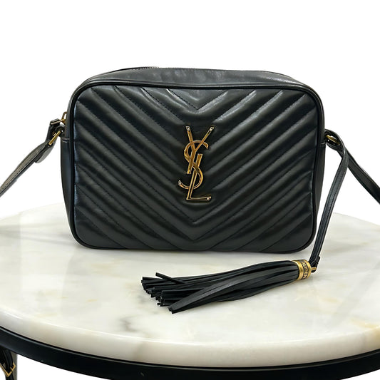 SAINT LAURENT - Lou Black Soft Quilted Leather Camera Bag