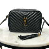 SAINT LAURENT - Lou Black Soft Quilted Leather Camera Bag