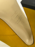 FENDI - Yellow Nubuck Leather Square Toe Ankle Boots Sz 38