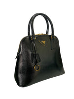 PRADA - Vernis Saffiano Dome Bag in Black