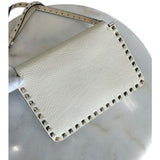 VALENTINO - Cream Leather Rockstud Crossbody Bag