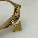PRADA - Gold Leather Triangle Bracelet