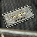 SAINT LAURENT - Uptown Pouch in Crocodile-Embossed Shiny Leather