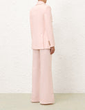 ZIMMERMANN - Crush Double-Breasted Pink Linen Blazer Sz 4
