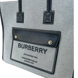 BURBERRY - Freya Small Tote Bag Grey/Black