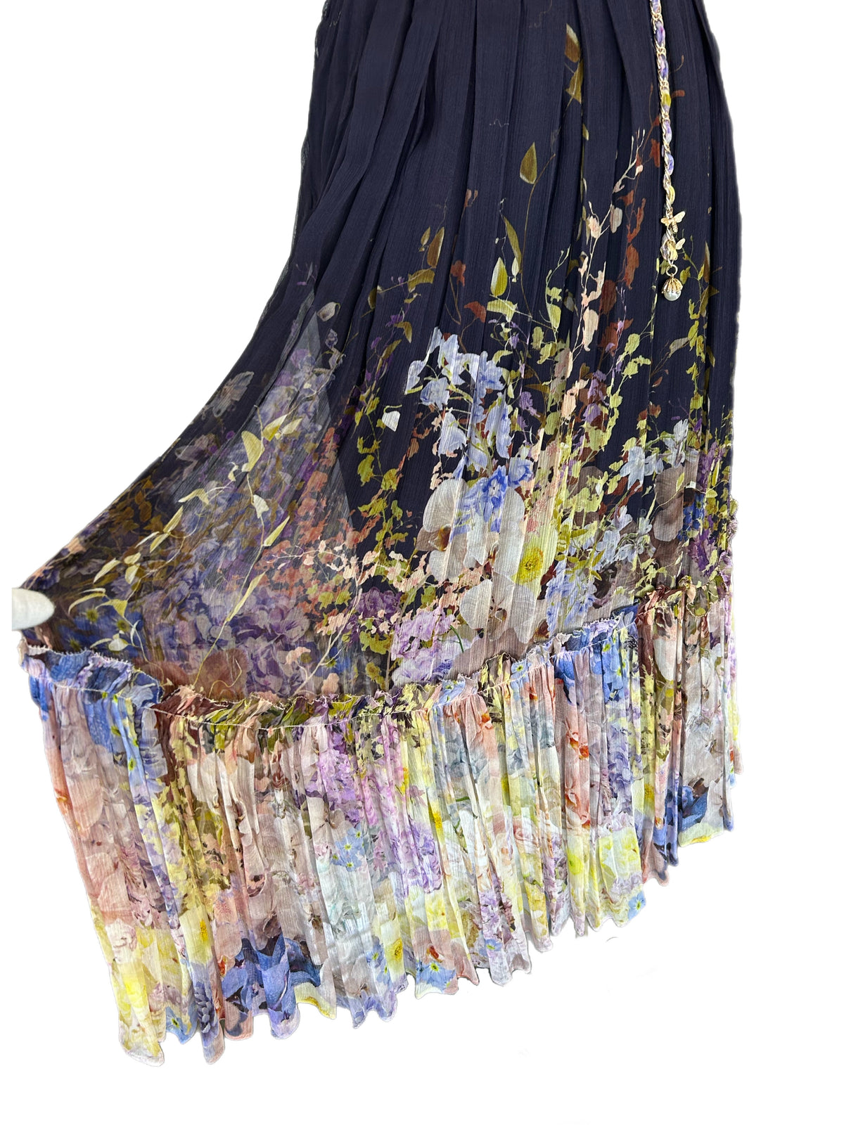 ZIMMERMANN - Sleeveless Floral Pleated Dress Sz 1