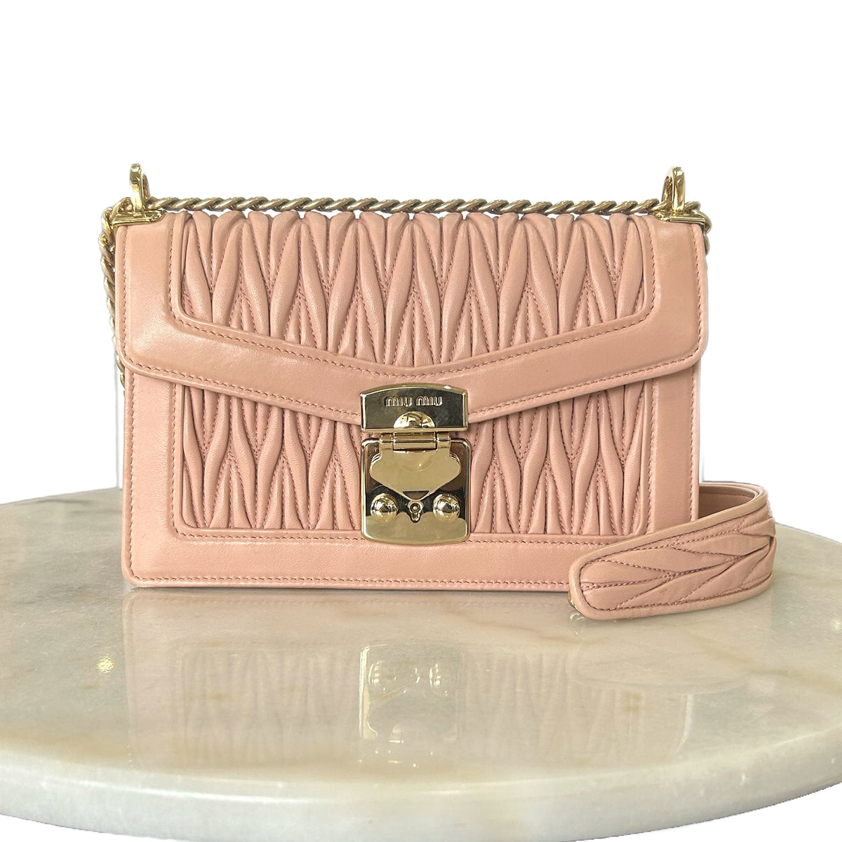 MIU MIU - Confidential Orchid Pink Matelassé Shoulder Bag
