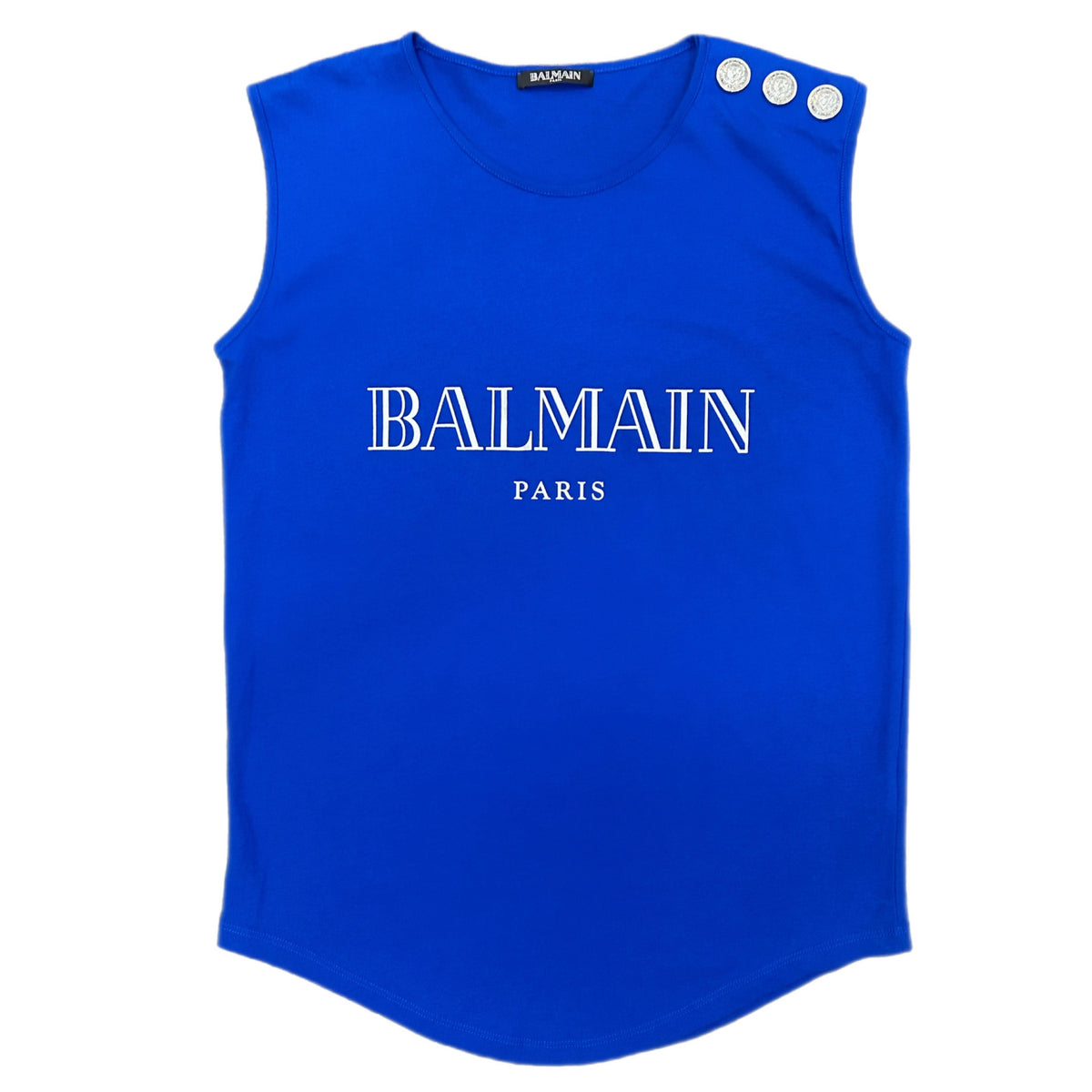 BALMAIN - Blue Logo Tank Top Sz 8-10