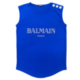 BALMAIN - Blue Logo Tank Top Sz 8-10