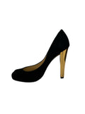 GUCCI - Black Suede Peep Toe Pumps Sz 37