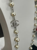CHANEL - CC Diamanté & Pearl Long Necklace