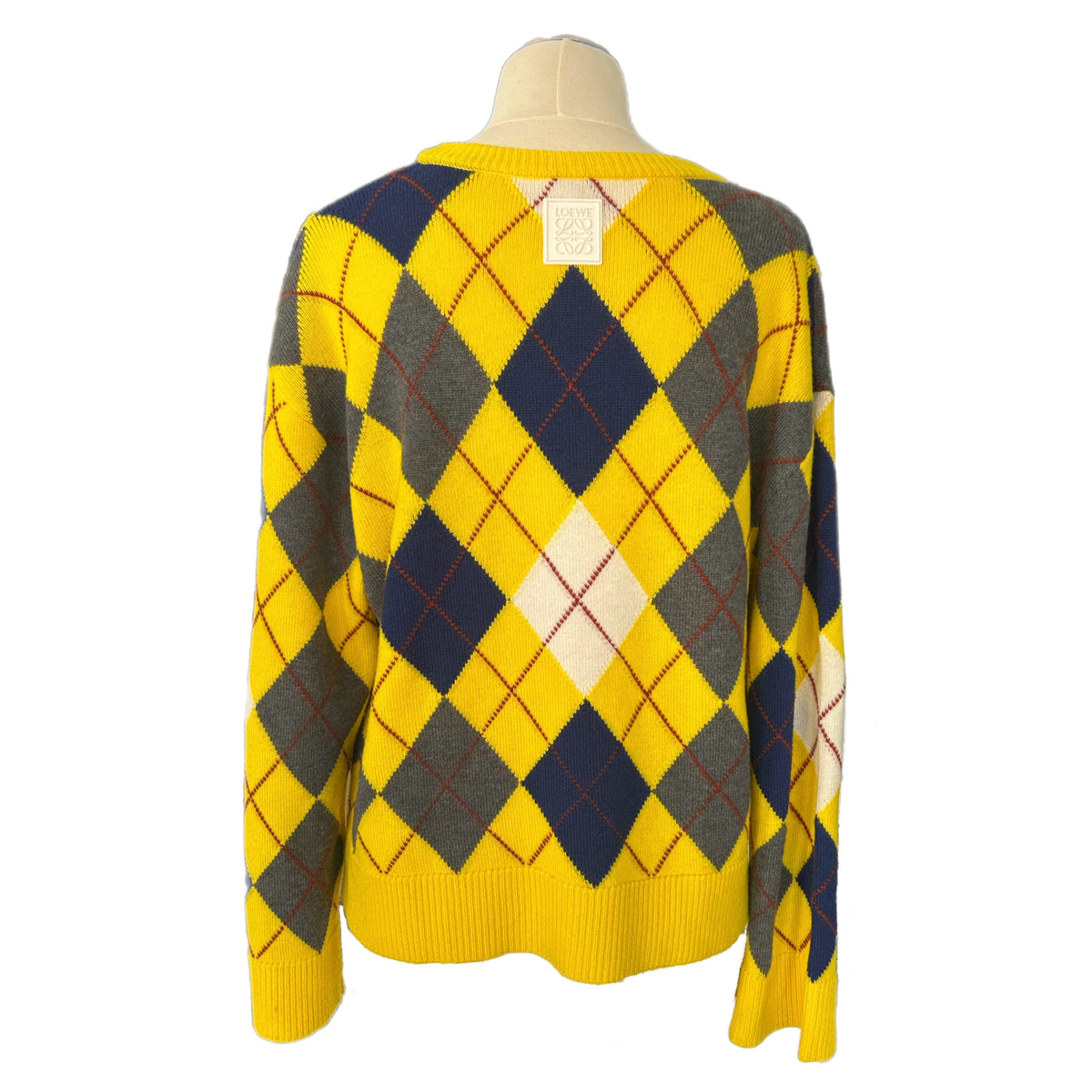 LOEWE - Argyle Wool Sweater Sz S (relaxed fit)