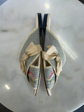 FENDI - Embroidered Floral & Ribbon Slides Sz 37.5