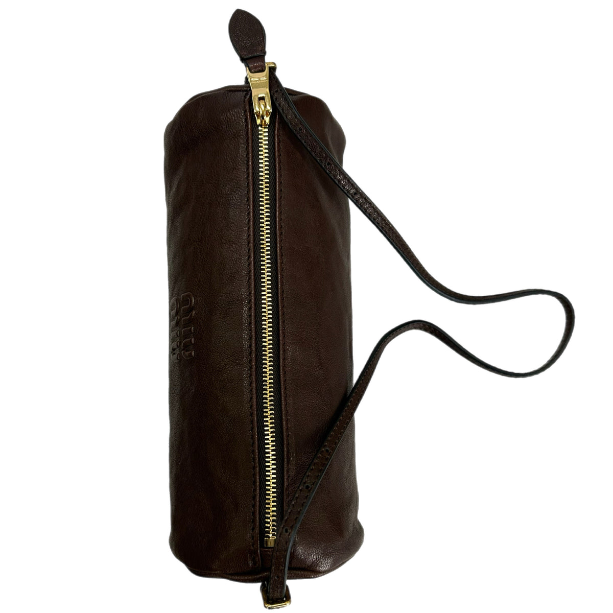 MIU MIU - Nappa Brown Leather Pouch Bag