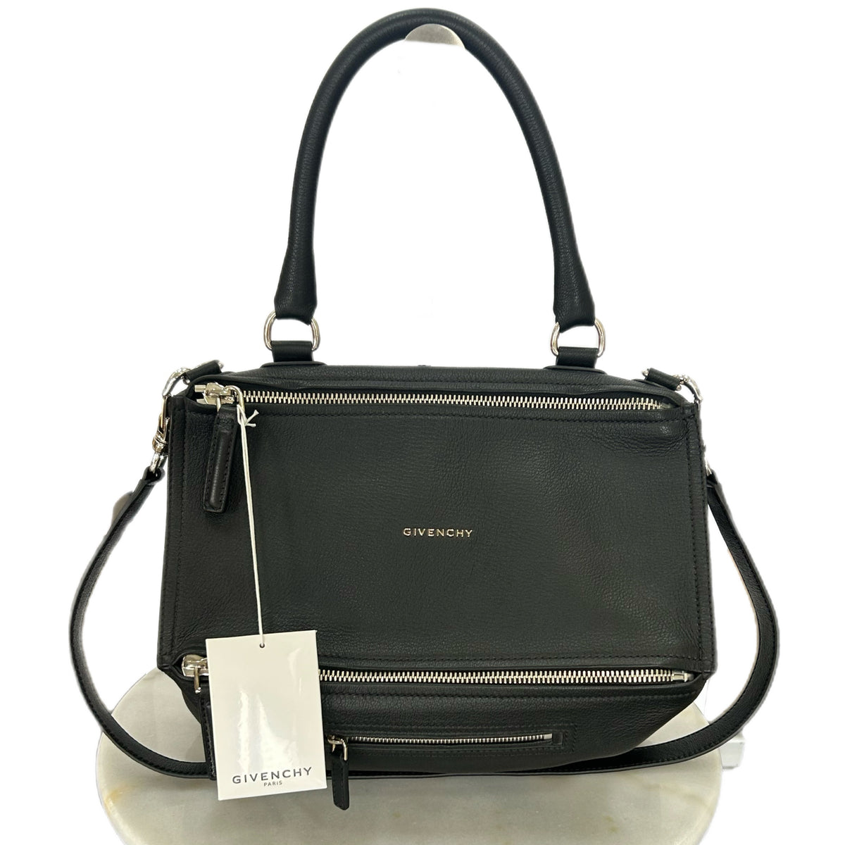GIVENCHY - Pandora Black Leather Medium Bag