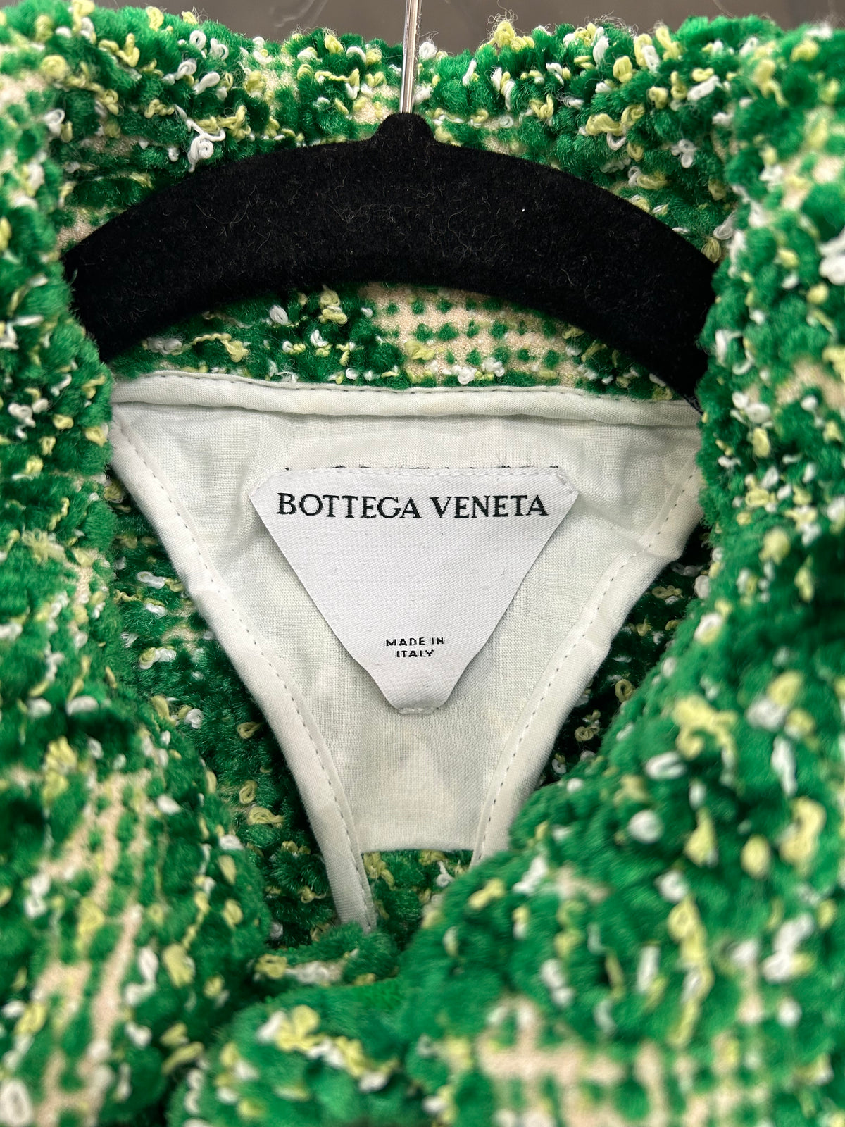 BOTTEGA VENETA - Abstract Chenille Boucle Green Jacket Sz 44